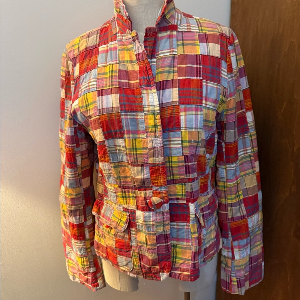 J. Crew Multicolor Patchwork Plaid Blazer Jacket - image 1